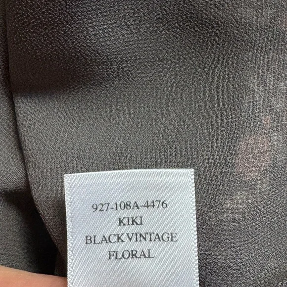 Rails Kiki Mini Dress Black Floral Tie Waist Ruffle Hem Prairie Cottagecore S - Picture 13 of 16